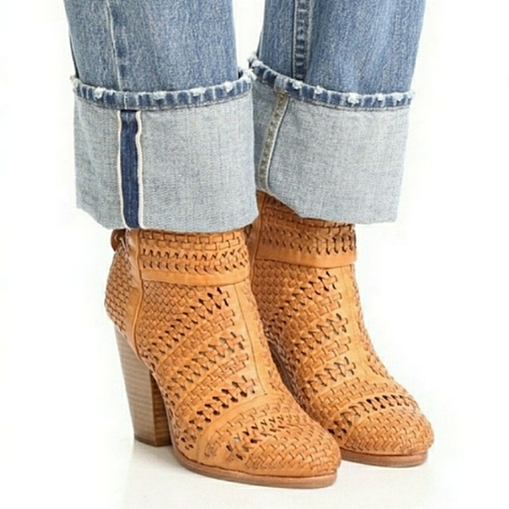 RAG & BONE Leather Newbury Bootie Boot Tan/Lt.Brown sz 11